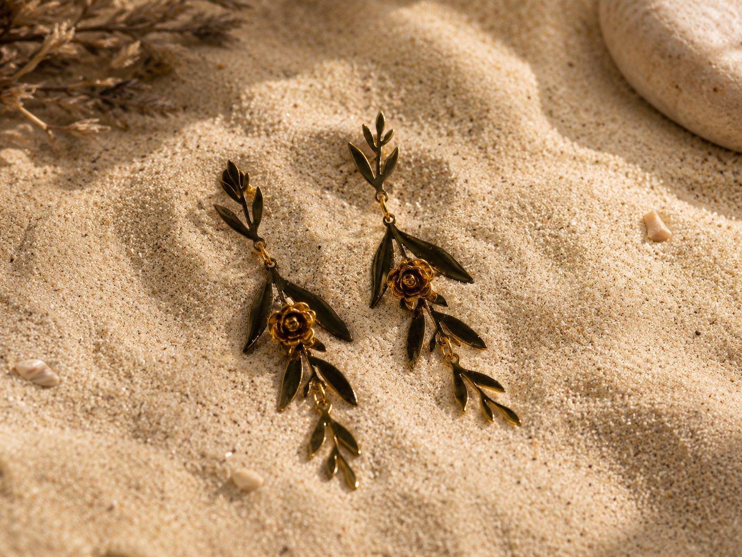Leaf Earrings, Gold Leaf Earrings,