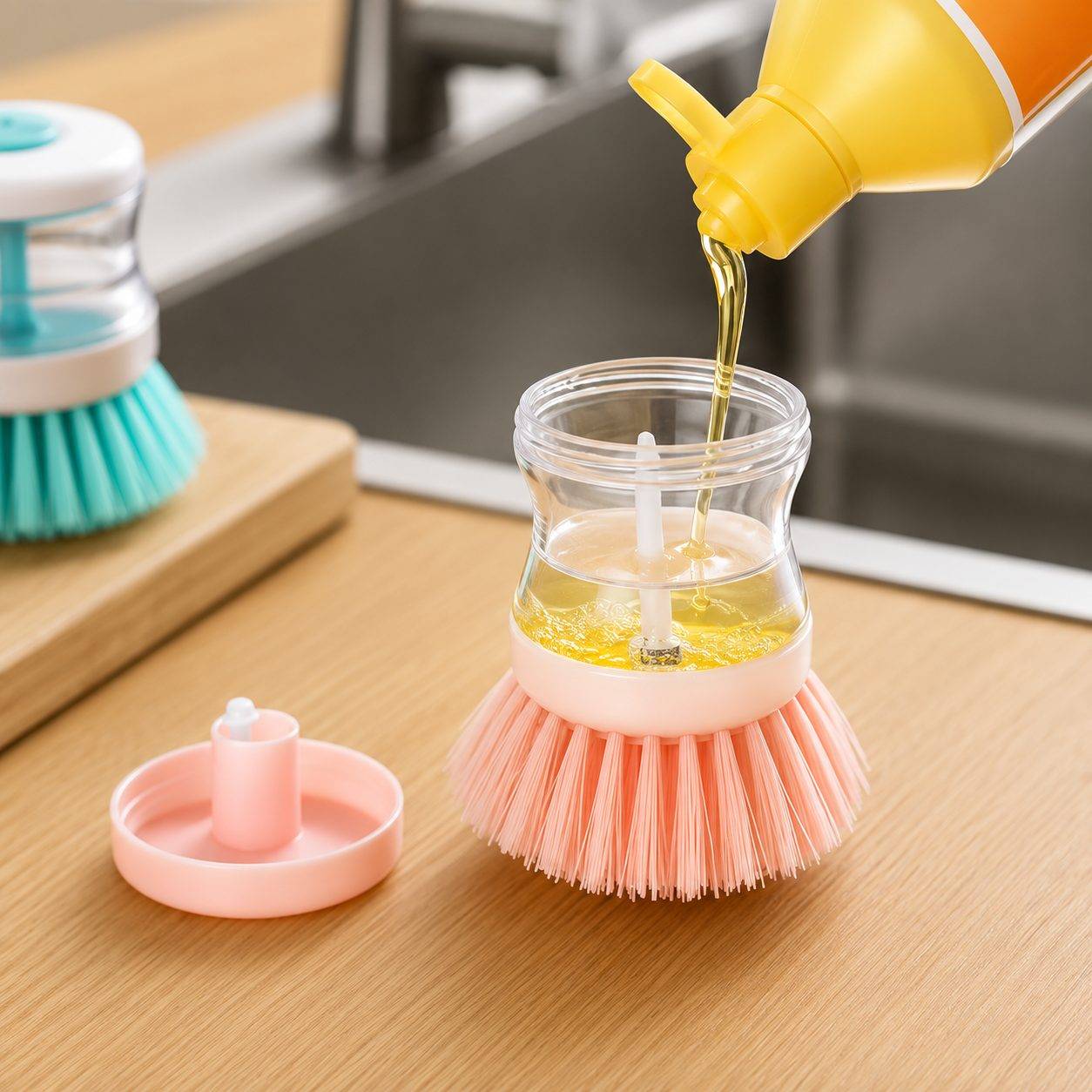 Automatic Liquid Adding 3 in 1 Brush Soft Hair Laundry Cleaning Brush Shoe Brush Household Multi-Functional Washing Pot Dishwashing Brush