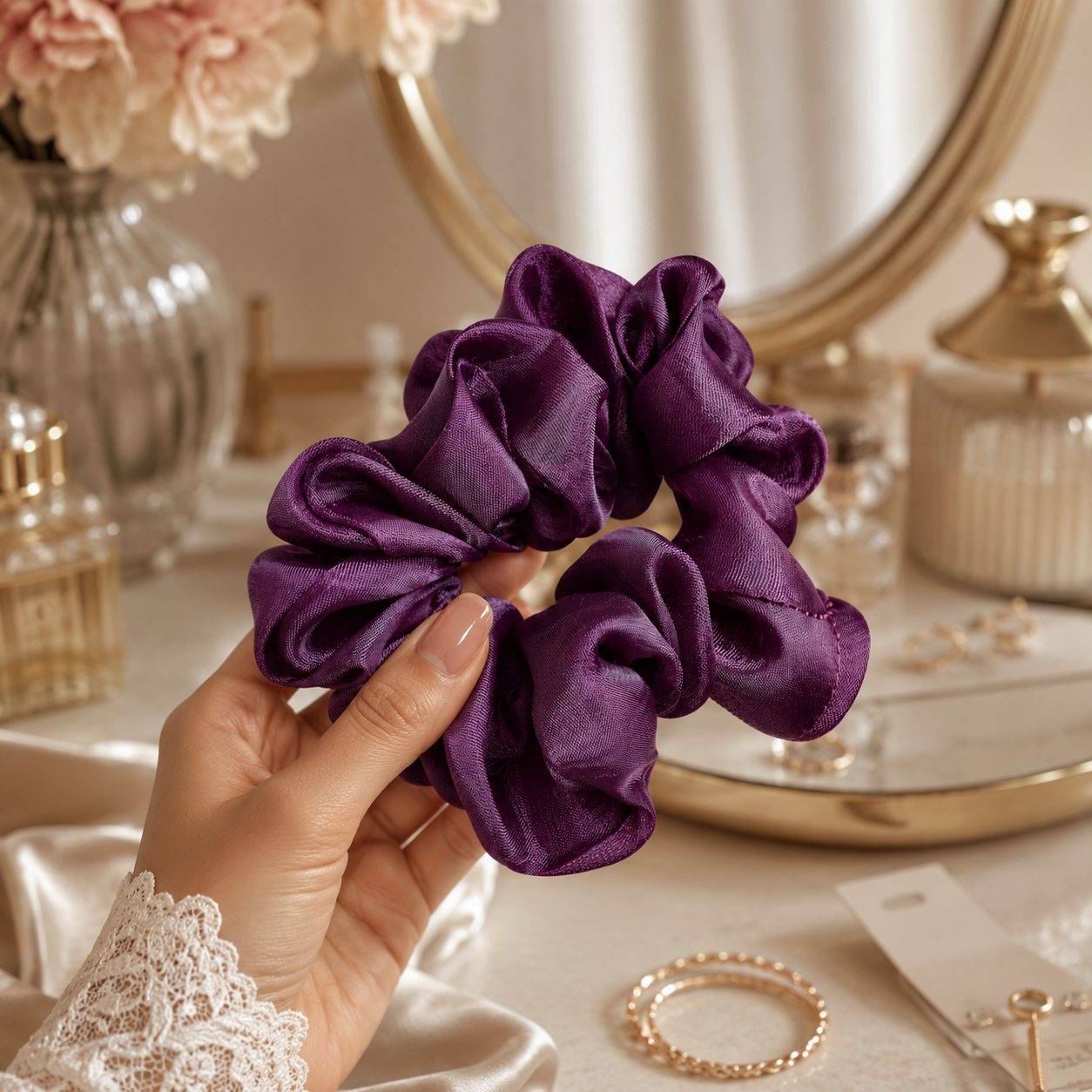 Scrunchies Hair Band Silk Scrunchy Hair Accessories for Women