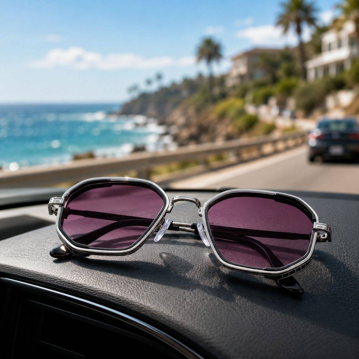 UV Protection, Riding Glasses Retro Square Sunglasses