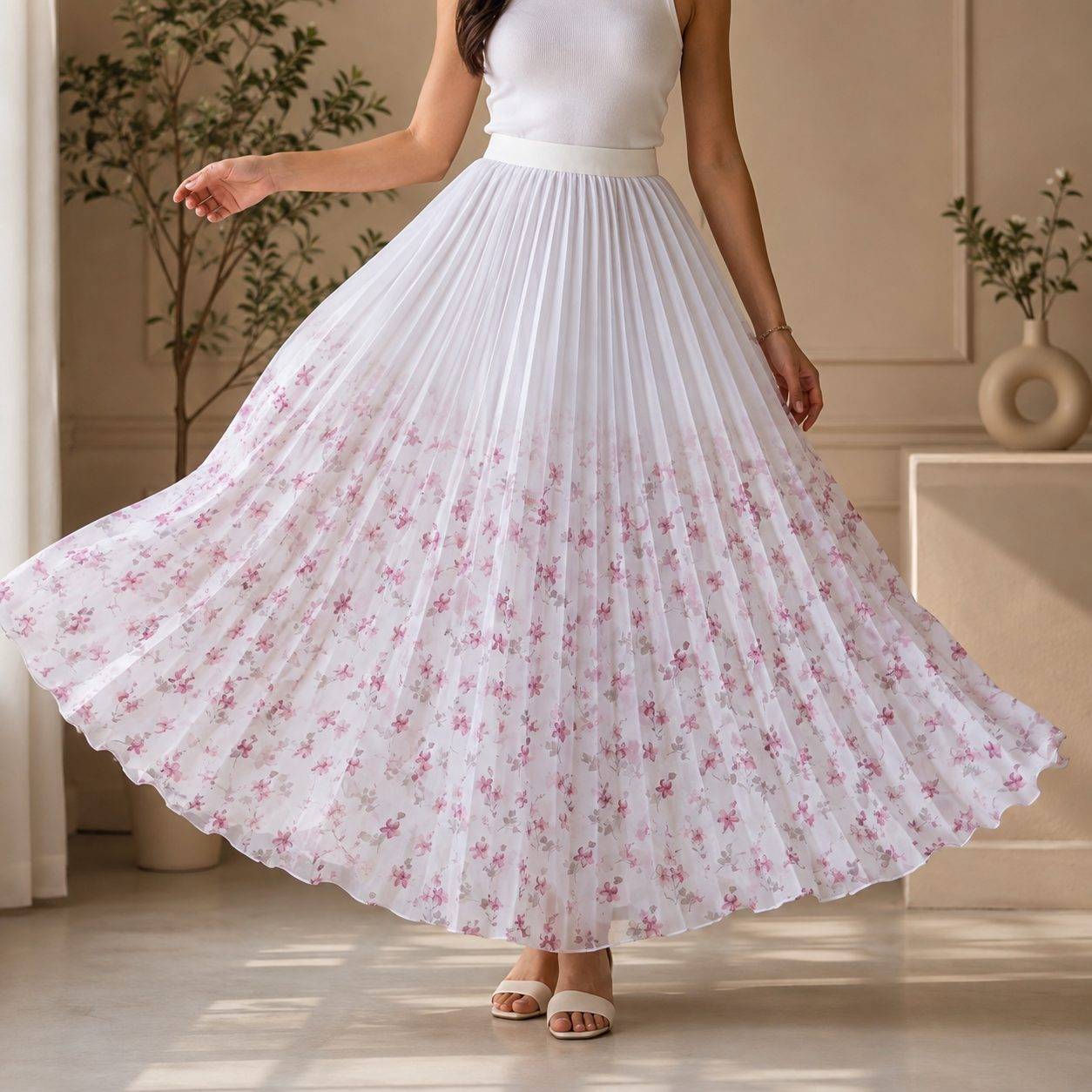 Women Floral Gradient Print Skirt